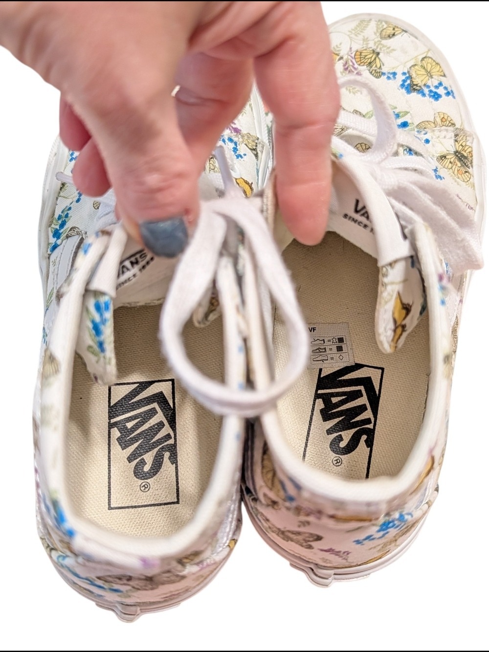 Vans Women's White Canvas High-Top Butterfly Print Sneakers - Picture 5 of 9